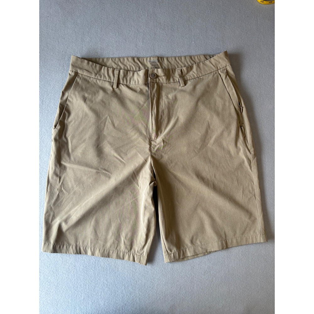 Old Navy Active Shorts 36 Khaki Tan Go-Dry Stretch Tech Performance‎ Hiking Golf